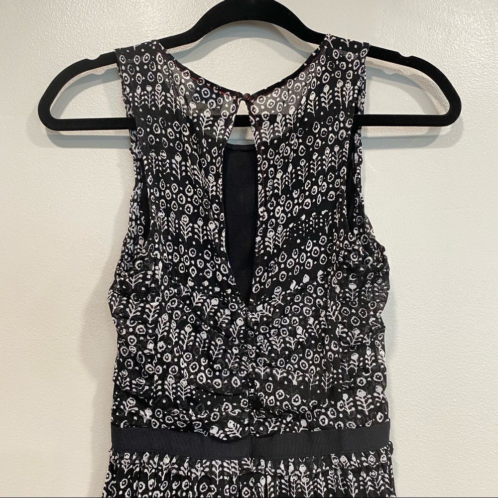Anthropologie Postcard black Sleeveless Black Floral Pleated fit & flare dress X - Picture 4 of 12
